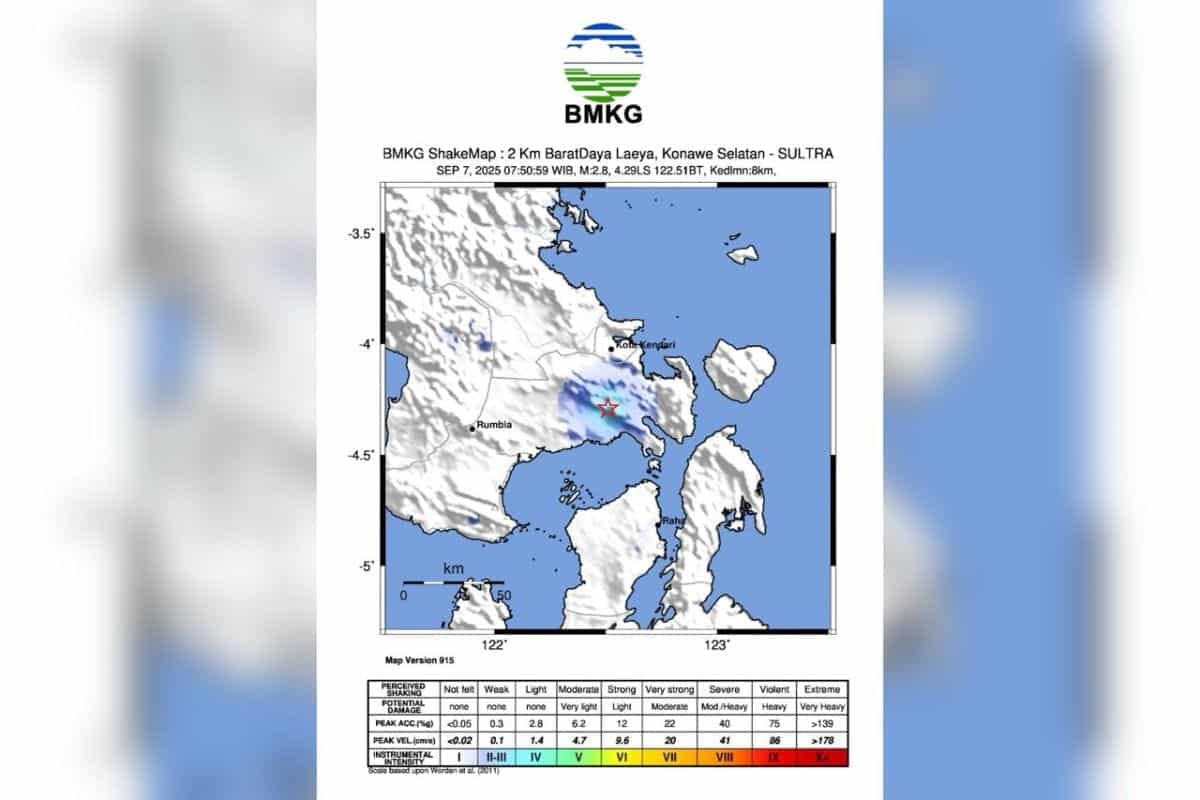 BMKG sebut aktivitas sesar sebabkan gempa di Konawe Selatan