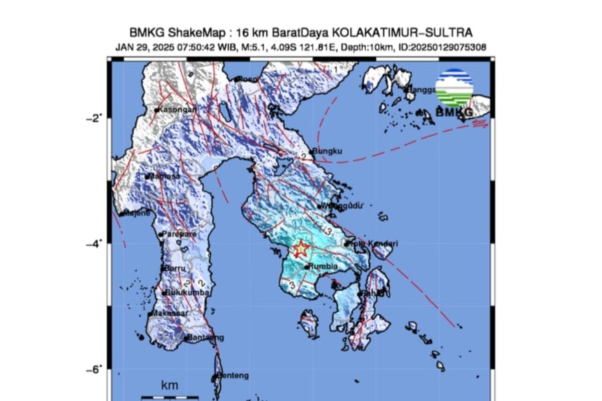 BMKG catat 254 kali gempa di Koltim sejak 24 Januari 2025